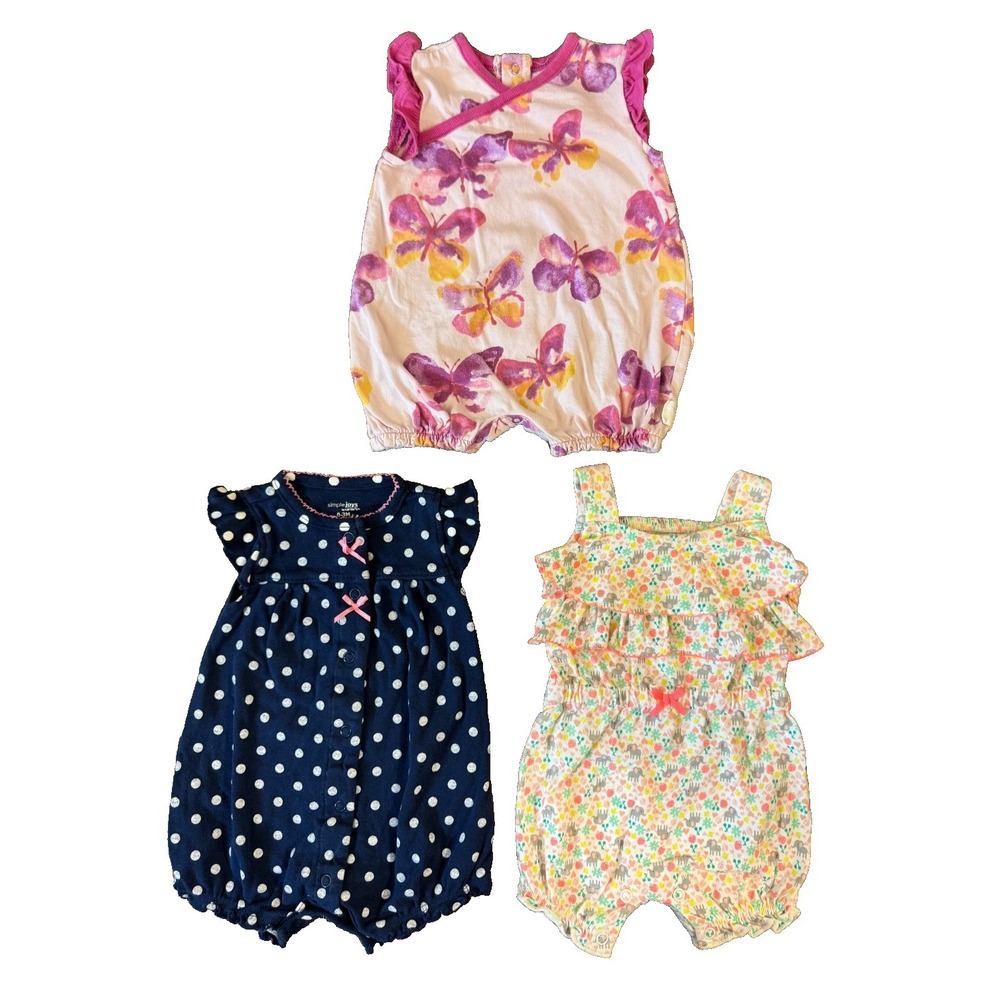 Baby Girl Clothes Lot 0/3 Months Bundle Summer Rompers 1 Piece Outfits Butterfly